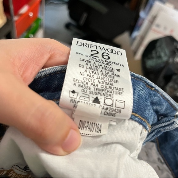 Driftwood Colette Crop Ankle Jeans Diamond Blue Embroidered 26 P2 - Picture 7 of 12